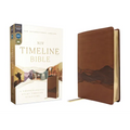 Niv, Timeline Bible, Leathersoft, Brown, Red Letter, Comfort Print: A Chronological Study Through Scripture - Imitation Leather