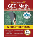 GED Math Prep Book 2025 and 2026: 6 Practice Tests and GED Study Guide [8th Edition] - Paperback