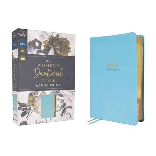 Niv, Women's Devotional Bible (by Women, for Women), Large Print, Leathersoft, Teal, Comfort Print - Imitation Leather