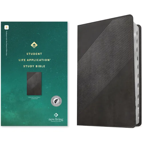 NLT Student Life Application Study Bible, Filament Enabled (Leatherlike, Charcoal Gray Striped, Indexed, Red Letter) - Imitation Leather