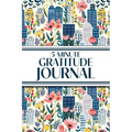 5-Minute Gratitude Journal (Blue Cityscape with Pink Wildflowers): 6"x9" Guided Gratitude Journal with Five 1-Minute Daily Prompts, Motivational Quote - Paperback