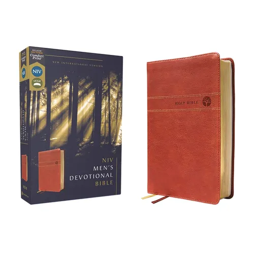 Niv, Men's Devotional Bible (by Men, for Men), Leathersoft, Brown, Comfort Print - Imitation Leather
