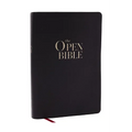 The Open Bible: Read and Discover the Bible for Yourself (Nkjv, Black Leathersoft, Red Letter, Comfort Print) - Imitation Leather