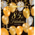 85 & Fabulous: An Elegant Black & Gold Keepsake for Her Fabulous 85th Birthday - Square Hardcover Guest Sign-In Book on Premium Thick 70lb Paper for W - Hardcover