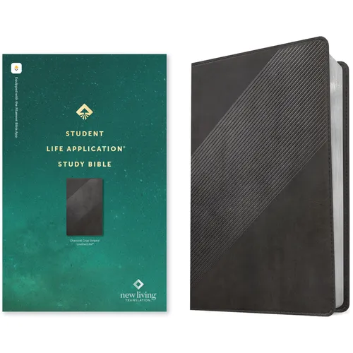 NLT Student Life Application Study Bible, Filament Enabled (Leatherlike, Charcoal Gray Striped, Red Letter) - Imitation Leather