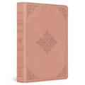 ESV Large Print Value Compact Bible (Trutone, Blush Rose, Fleur-De-Lis Design) - Imitation Leather