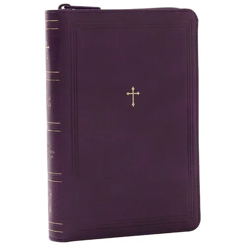 NKJV Compact Paragraph-Style Bible W/ 43,000 Cross References, Purple Leathersoft Zipper Closure, Red Letter, Comfort Print: Holy Bible, New King Jame - Imitation Leather