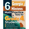 6 Georgia Milestones Grade 4 Math Practice Tests - Paperback