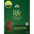 NLT Life Application Study Bible, Third Edition, Large Print (Red Letter, Leatherlike, Brown/Tan, Indexed) - Imitation Leather
