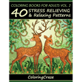 Coloring Books For Adults Volume 2: 40 Stress Relieving And Relaxing Patterns, Adult Coloring Books Series By ColoringCraze - Paperback