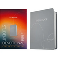 The Message Student Devotional Bible (Leather-Look, Stone Gray) - Imitation Leather