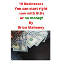 10 Businesses You can start right now with little or no money! - Paperback