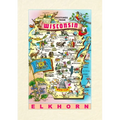 Vintage Lined Notebook Greetings from Wisconsin, Elkhorn - Paperback