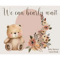 We Can Bearly Wait, Baby Shower hardback Guest Book (landscape) - Hardcover