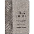 Jesus Calling, Textured Gray Leathersoft, with Full Scriptures: Enjoying Peace in His Presence (a 365-Day Devotional) - The Perfect Father's Day Gift - Leather