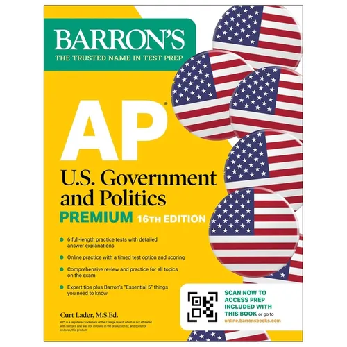 AP U.S. Government and Politics Premium, Sixteenth Edition: Prep Book with 6 Practice Tests + Comprehensive Review + Online Practice (2026) - Paperback