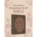 The Barbour Simplified KJV Bible--Deluxe Edition [Brown & Rose Floral Inset] - Imitation Leather