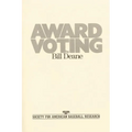 Award Voting - Paperback