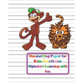 Handwriting Paper for Kids: Practicular Alphabet Learning with fun.: Cursive Writing Books and Practice Paper:3-Line and Checkered Writing Sheets( - Paperback