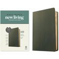 NLT Large Print Thinline Reference Bible, Filament Enabled (Genuine Leather, Olive Green, Red Letter) - Leather