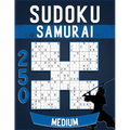 Samurai Sudoku Puzzle Books Medium Large Print: 250 Puzzles for seniors with solutions. - Paperback