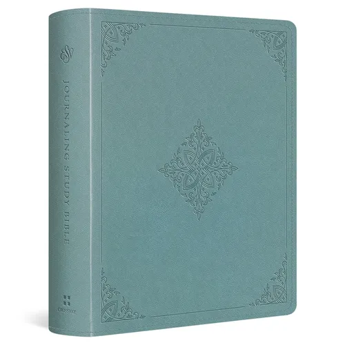 ESV Journaling Study Bible (Trutone Over Board, Paris Sky, Fleur-De-Lis Design) - Imitation Leather