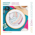 Embroidery Made Easy: Awesome Animals: 12 Beginner-Friendly Embroidery Patterns with Iron-On Transfers - Paperback