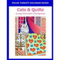 Large Print Adult Coloring Book of Cats & Quilts - Paperback