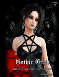 Gothic Girls Grayscale Coloring Book - Paperback