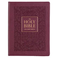 KJV Holy Bible, Large Print Note-Taking Bible, Faux Leather Hardcover - King James Version, Plum - Leather