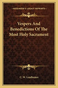 Vespers and Benedictions of the Most Holy Sacrament - Paperback