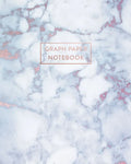 Graph Paper Notebook: Radiant Moonstone, White Grey Marble - 8 x 10 - 5 x 5 Squares per inch - 100 Quad Ruled Pages - Cute Graph Paper Compo - Paperback