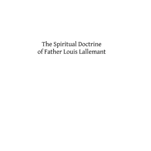 The Spiritual Doctrine of Father Louis Lallemant - Paperback