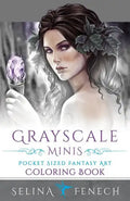 Grayscale Minis - Pocket Sized Fantasy Art Coloring Book - Paperback