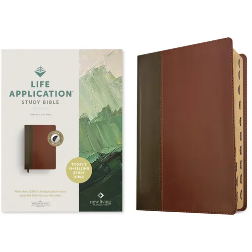 NLT Life Application Study Bible, Third Edition (Red Letter, Leatherlike, Brown/Tan, Indexed) - Imitation Leather