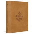 ESV Single Column Journaling Bible, Large Print (Trutone, Nubuck Caramel, Wildflower Design) - Imitation Leather