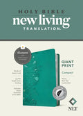 NLT Compact Giant Print Bible, Filament Enabled (Leatherlike, Peony Rich Teal, Indexed, Red Letter) - Imitation Leather
