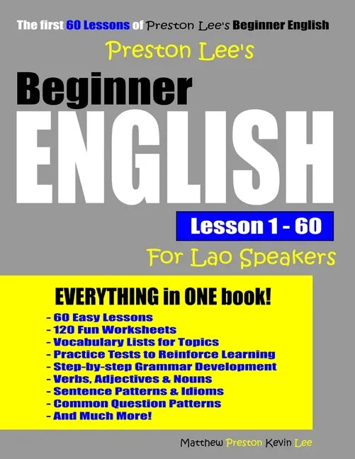 Preston Lee's Beginner English Lesson 1 - 60 For Lao Speakers - Paperback