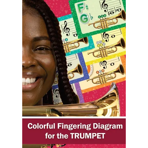 Colorful Fingering Diagram for the Trumpet: Trumpet Fingering Chart - Paperback