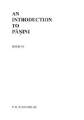 An Introduction to Panini - IV - Paperback