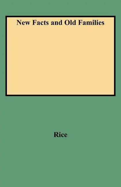 New Facts and Old Families - Paperback