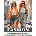 Fashion Coloring Book for Adults: Fashion Illustration Trendy Outfit Coloring Book for Fashionistas - Paperback