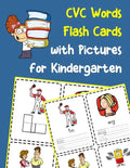 CVC Words Flash Cards with Pictures for Kindergarten: Vowels and consonants missing word activity flashcards - Paperback