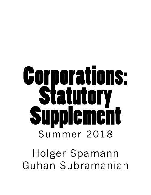 Corporations: Statutory Supplement - Paperback