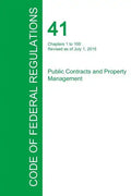 Code of Federal Regulations Title 41, Volume 1, July 1, 2015 - Paperback