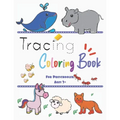 Tracing Coloring Book For Preschooler Ages 3+: Learn To Writing Alphabet A-Z, Number, Shape With Activities - Animal Outline for Coloring each Letter - Paperback