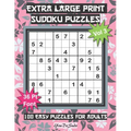 Extra Large Print Sudoku Puzzles: 100 Easy Puzzles for Adults and Seniors: Beautiful Modern Pink and Gray Leaf Design Sudoku Gift For Women (Floral Se - Paperback