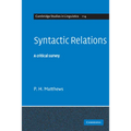 Syntactic Relations - Paperback