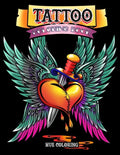 Tattoo Coloring Book: Modern Tattoo Designs, Skulls, Hearts - Paperback
