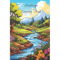 Lanscape Coloring Book for Adults with fields, mountains, ocean, flowers, forests and cozy houses - Paperback
